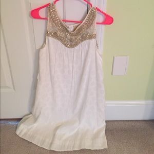 Anthropologie (Maeve brand) white beaded dress